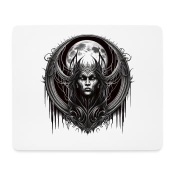 Gothic Dämon Hexe Vollmond Demon Witch Full Moon - Mousepad (Querformat) - Weiß - Vorne
