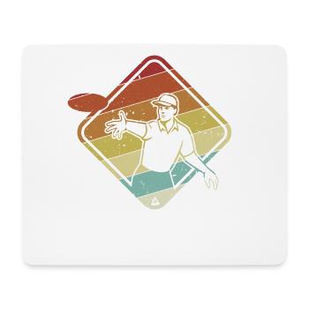 Retro Basket Disc Golfer Frisbee Golf - Mouse Pad (horizontal) - white - Front