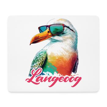 Langeoog holiday cool colorful seagull with sunglasses - Mouse Pad (horizontal) - white - Front