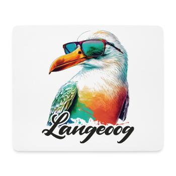Langeoog holiday cool colorful seagull with sunglasses - Mouse Pad (horizontal) - white - Front
