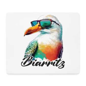 Biarritz vacances mouette colorée fraîche avec lunettes de soleil - Tapis de souris (format paysage) - blanc - Devant