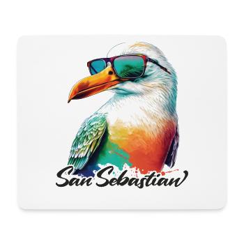 San Sebastian holiday colorful seagull with sunglasses - Mouse Pad (horizontal) - white - Front
