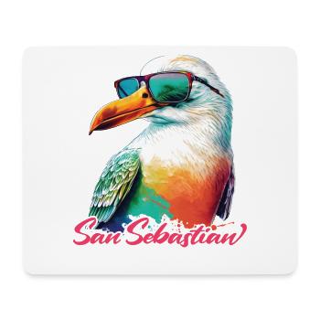 San Sebastian holiday colorful seagull with sunglasses - Mouse Pad (horizontal) - white - Front