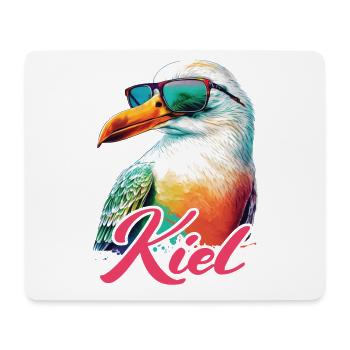Kiel Holiday cool colorful seagull with sunglasses - Mouse Pad (horizontal) - white - Front