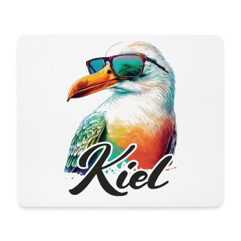 Kiel Holiday cool colorful seagull with sunglasses - Mouse Pad (horizontal) - white - Front