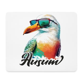 Husum Urlaub coole bunte Möwe mit Sonnenbrille - Mousepad (Querformat) - Weiß - Vorne