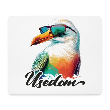Usedom holiday cool colorful seagull with sunglasses - Mouse Pad (horizontal) - white - Front