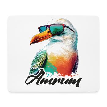 Amrum vacances mouette colorée fraîche avec des lunettes de soleil - Tapis de souris (format paysage) - blanc - Devant
