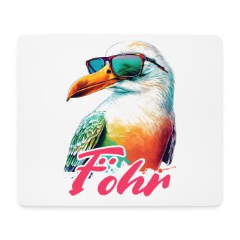 Föhr Urlaub coole bunte Möwe mit Sonnenbrille - Mousepad (Querformat) - Weiß - Vorne