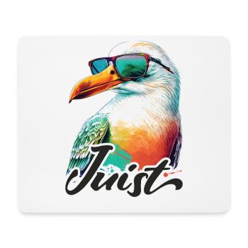 Juist Urlaub coole bunte Möwe mit Sonnenbrille - Mousepad (Querformat) - Weiß - Vorne