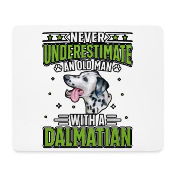 Never underestimate an old man with a dalmatian - Mousepad (Querformat) - Weiß - Vorne