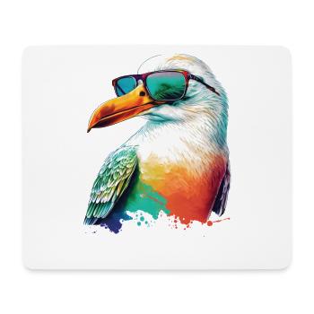 Coole farbige Möwe mit Sonnenbrille Sommer Urlaub - Mousepad (Querformat) - Weiß - Vorne