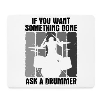 Schlagzeug Spieler Drummer - Mousepad (Querformat) - Weiß - Vorne