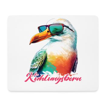 Kühlungsborn vacances mouette fraîche avec lunettes de soleil - Tapis de souris (format paysage) - blanc - Devant