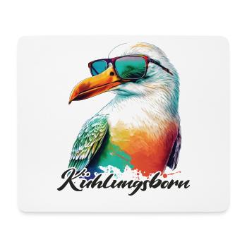 Kühlungsborn Holiday mouette fraîche avec lunettes de soleil - Tapis de souris (format paysage) - blanc - Devant