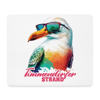Timmendorfer Strand Holiday Seagull with sunglasses - Mouse Pad (horizontal) - white - Front