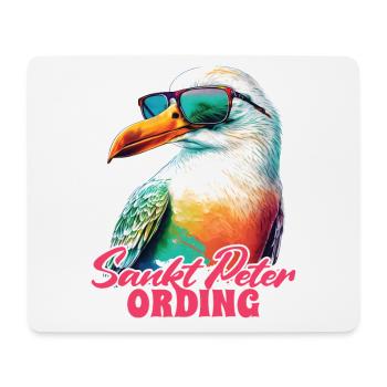 Sankt Peter Ording Urlaub Möwe mit Sonnenbrille - Mousepad (Querformat) - Weiß - Vorne