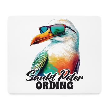 Sankt Peter Ording Urlaub Möwe mit Sonnenbrille - Mousepad (Querformat) - Weiß - Vorne