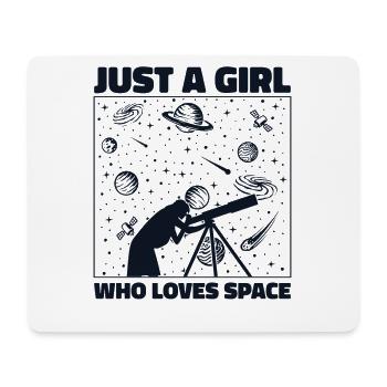 Juste une fille qui aime l’astronomie cosmologiste spatiale - Tapis de souris (format paysage) - blanc - Devant