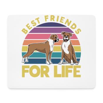 Best friends for Life Boxer - Mouse Pad (horizontal) - white - Front