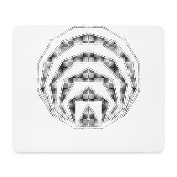 Polygones carrés imbriqués Art géométrique Noir - Tapis de souris (format paysage) - blanc - Devant