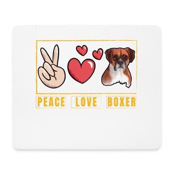 Peace Love Boxer - Mouse Pad (horizontal) - white - Front