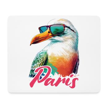 Paris Frankreich Urlaub Möwe mit Sonnenbrille - Mousepad (Querformat) - Weiß - Vorne