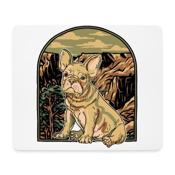 Bouledogue français - Tapis de souris (format paysage) - blanc - Devant