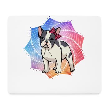 Bouledogue français - Tapis de souris (format paysage) - blanc - Devant