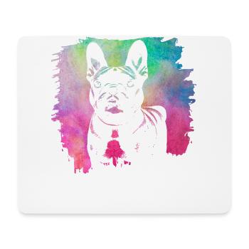 Bouledogue Rétro Français - Tapis de souris (format paysage) - blanc - Devant