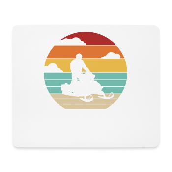 Retro Motorschlitten Schneemotorrad Snowmobile - Mousepad (Querformat) - Weiß - Vorne
