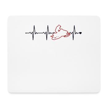 Snowmobile Heartbeat Schneemotorrad Snowmobile - Mousepad (Querformat) - Weiß - Vorne