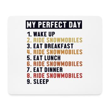 Snowmobiles Perfect Day Schneemotorrad Fahrer - Mousepad (Querformat) - Weiß - Vorne