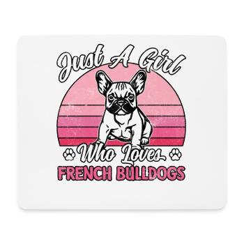 Juste une fille qui aime les bouledogues français - Tapis de souris (format paysage) - blanc - Devant