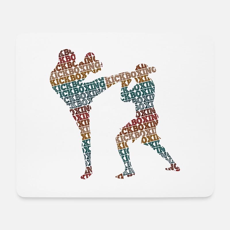 Kickboxing - Mousepad (Querformat) - Weiß