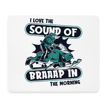 I Love The Sound Of Braap In The Morning Fahrer - Mousepad (Querformat) - Weiß - Vorne