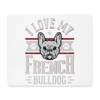 J’adore mon bouledogue français - Tapis de souris (format paysage) - blanc - Devant