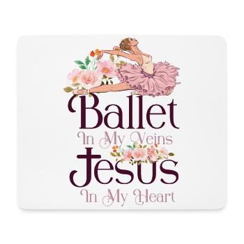 Ballet Dancer Dance Girl Ballerina - Mouse Pad (horizontal) - white - Front