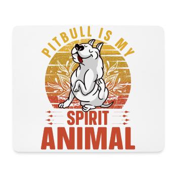 Pitbull est mon animal spirituel - Tapis de souris (format paysage) - blanc - Devant