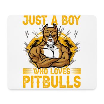 just a Boy who loves Pitbulls - Mousepad (Querformat) - Weiß - Vorne