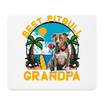 Best Pitbull Grandpa - Mouse Pad (horizontal) - white - Front