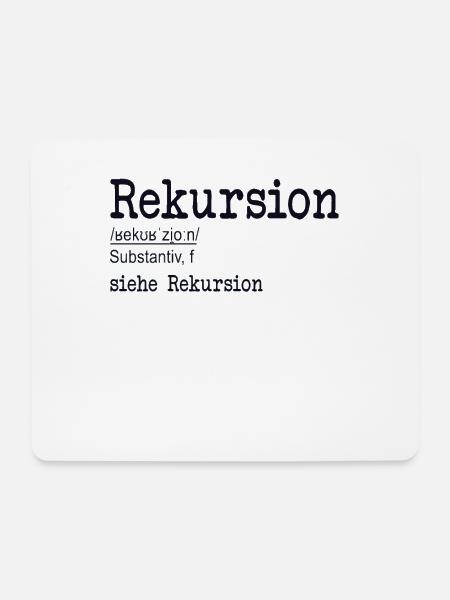 Rekursion Definition Softwareentwickler Coder - Mousepad (Querformat) - Weiß