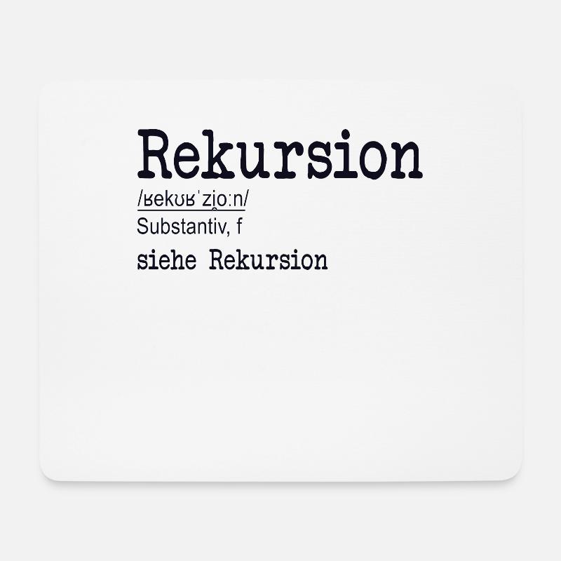 Rekursion Definition Softwareentwickler Coder - Mousepad (Querformat) - Weiß