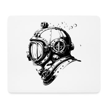 Taucherhelm Tauchen Apnoe Vintage - Mousepad (Querformat) - Weiß - Vorne