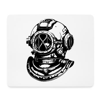 Taucherhelm Apnoe Vintage Tauchen - Mousepad (Querformat) - Weiß - Vorne