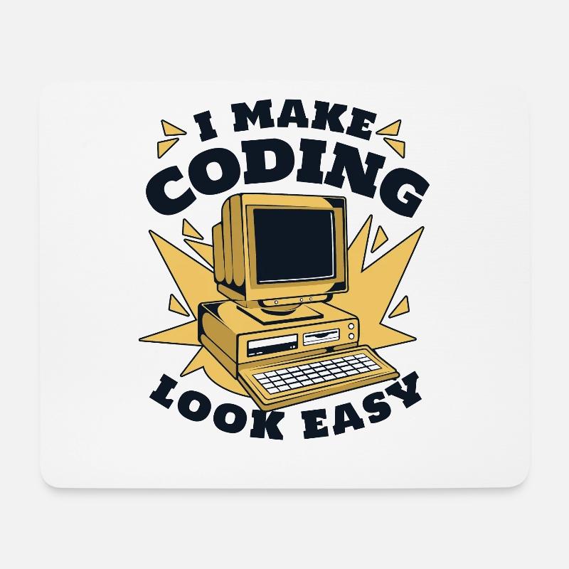 I Make Coding Look Easy Developer Coder - Mousepad (Querformat) - Weiß