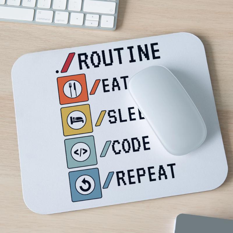 Routine Eat Sleep Code Repeat Developer Coder Mouse Pad (horizontal)