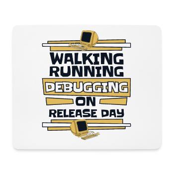 Walking Running Debugging Release Day Coder - Mouse Pad (horizontal) - white - Front