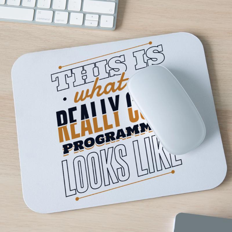 What A Really Cool Programmer Looks Like Coder Mousepad (Querformat)