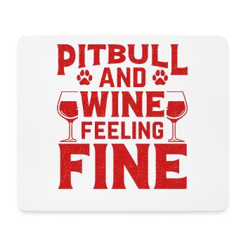 Pitbull et vin se sentent bien - Tapis de souris (format paysage) - blanc - Devant